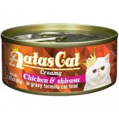 Aatas Cat Creamy Chicken & Shirasu in Gravy Formula 80g 1 carton (24 cans)